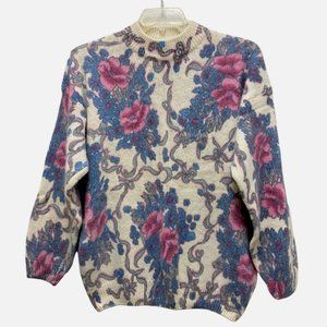 Vintage Liz Baker Women Floral Sweater Size 2X - New Whithout Tag